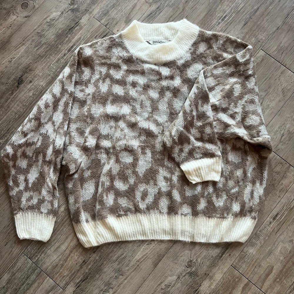 Cheetah mock neck sweater